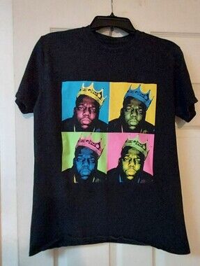The Notorious BIG Men Medium Multi Colored Crown T Shirt Biggie Smalls Rap Music